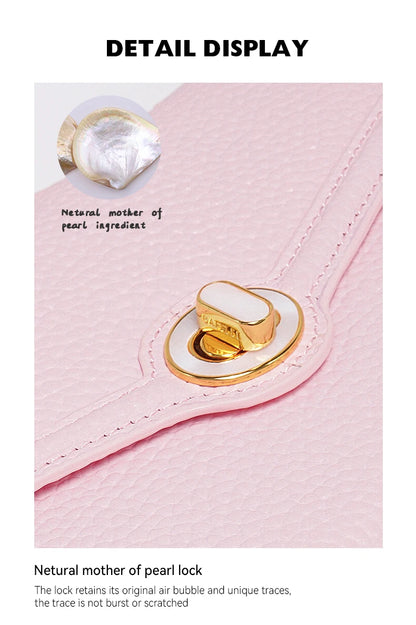 Genuine Leather Clutch Bag – Dress Style with Lock Flap