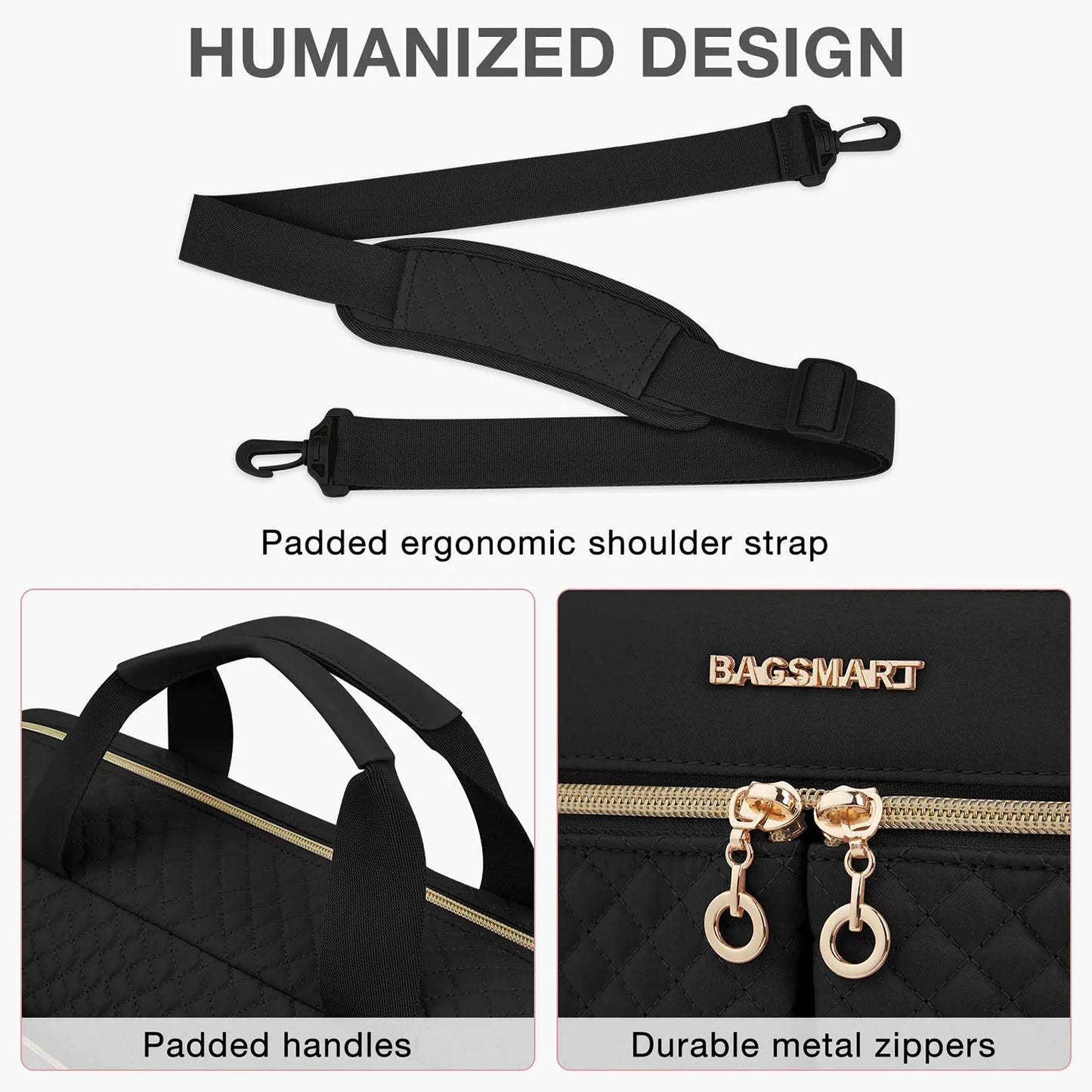 Nylon Structured Laptop Briefcase and Shoulder Bag