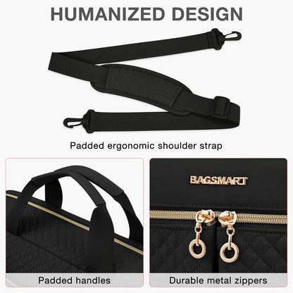 Nylon Structured Laptop Briefcase and Shoulder Bag