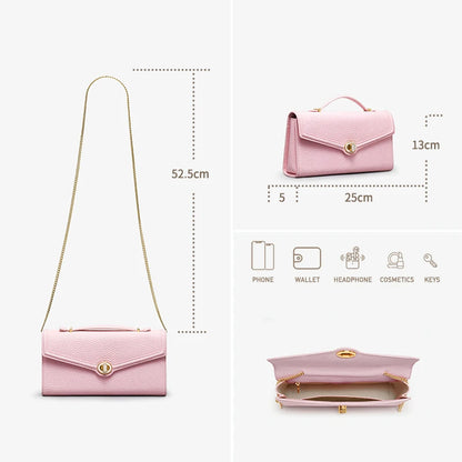 Genuine Leather Clutch Bag – Dress Style with Lock Flap