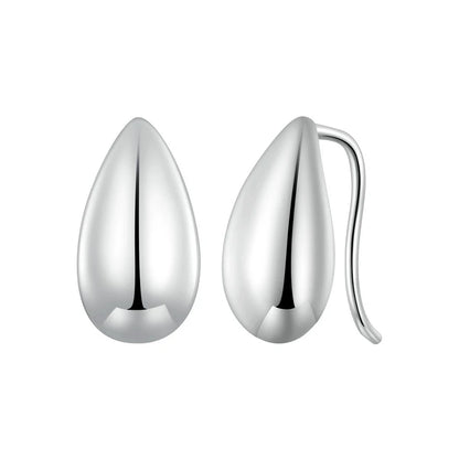 Glossy Waterdrop Stud Earrings – 925 Sterling Silver