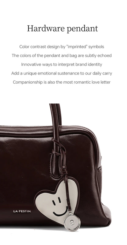 Split Leather Compact Shoulder and Crossbody Tote