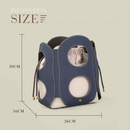 Hollow Design Bucket Shoulder Bag – Stylish and Lightweight