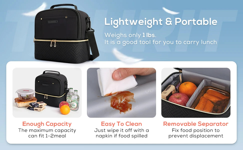 Thermal Double Deck Insulated Lunch Cooler Bag
