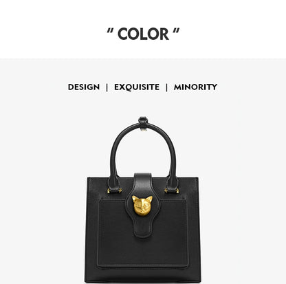 Split Leather Business Tote Bag