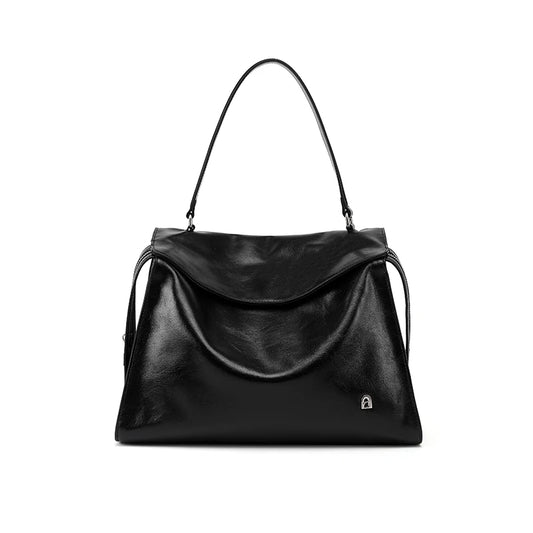 Genuine Leather Structured Tote Bag