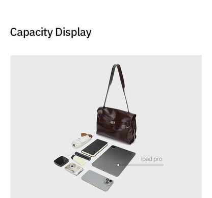 Split Leather Shoulder and Crossbody Tote