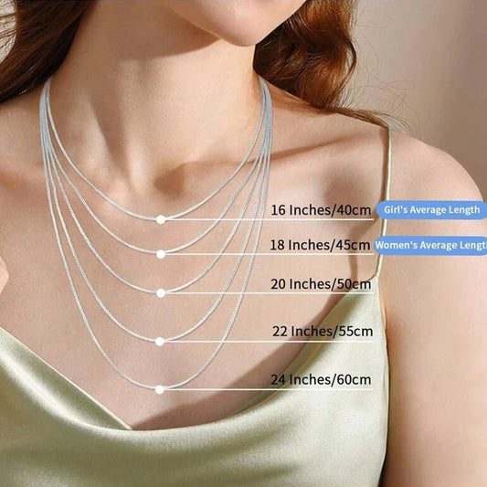925 Sterling Silver Thin Chain Necklace – 0.8mm Link with Lobster Clasp