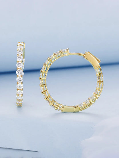 Cubic Zirconia Round Stud Earrings with Screw-Back Closure