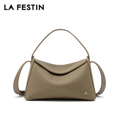Soft Genuine Leather Mini Tote Crossbody