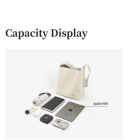 Soft Genuine Leather Bucket Bag