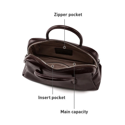 Split Leather Compact Shoulder and Crossbody Tote