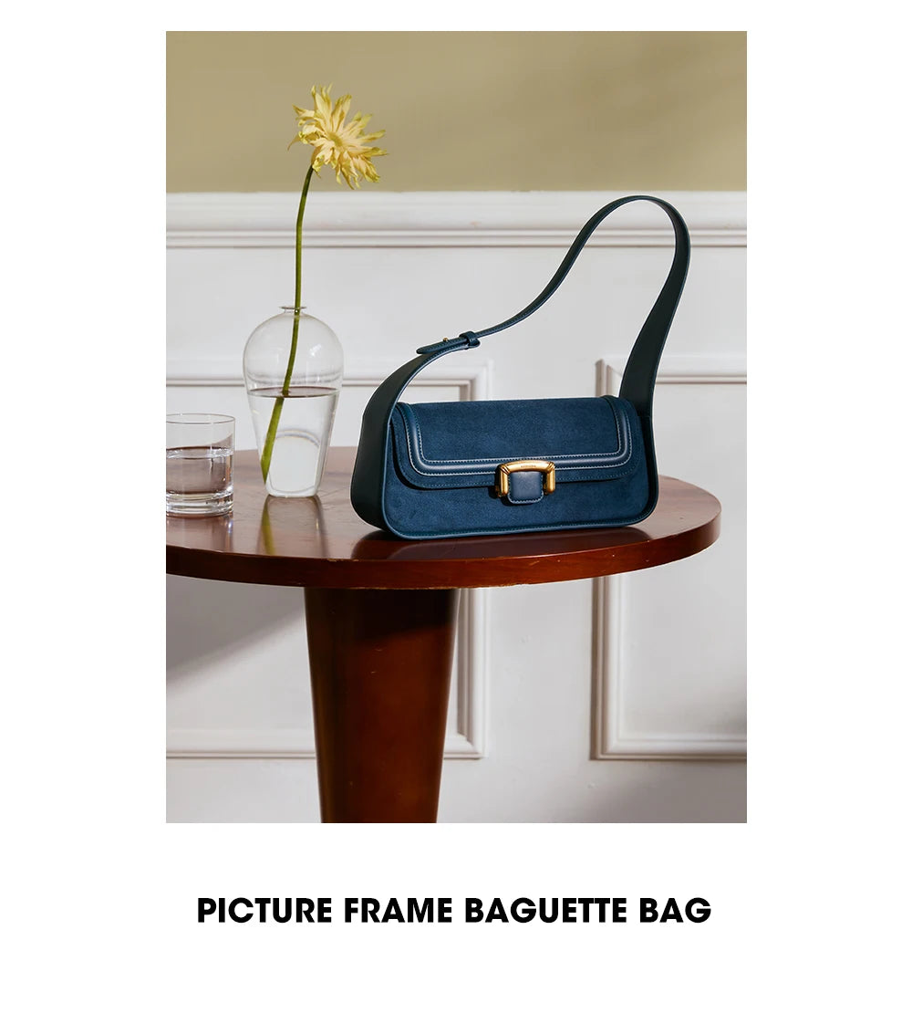 Split Leather Firm Shoulder Bag