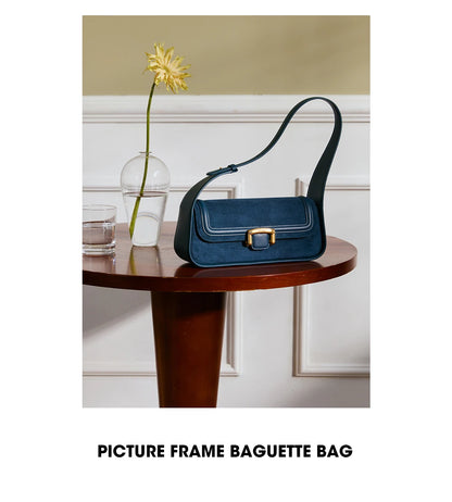 Split Leather Firm Shoulder Bag