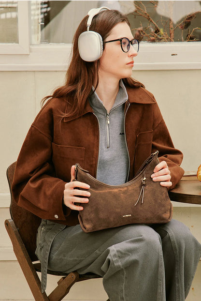 Soft Genuine Leather Shoulder Crossbody Tote