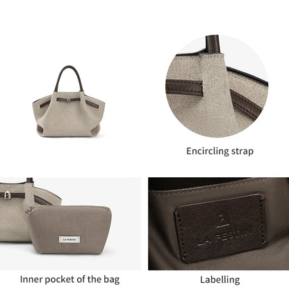 Cotton Dual-Handle Tote Shoulder and Crossbody Bag