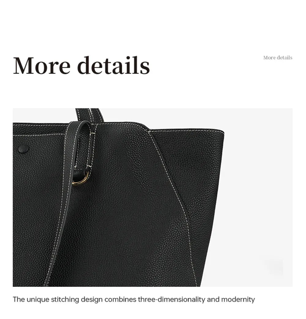 Genuine Leather Tote Shoulder Bag