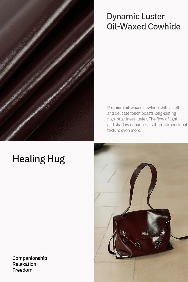 Split Leather Shoulder and Crossbody Tote