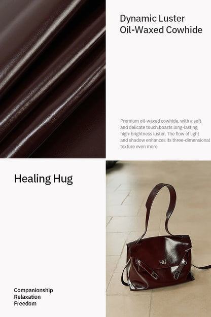 Split Leather Shoulder and Crossbody Tote