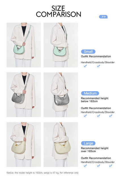 Patchwork Genuine Leather Hobo Shoulder and Crossbody Bag