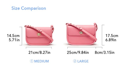 Elegant Split Leather Saddle Crossbody Bag