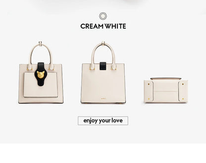 Split Leather Business Tote Bag
