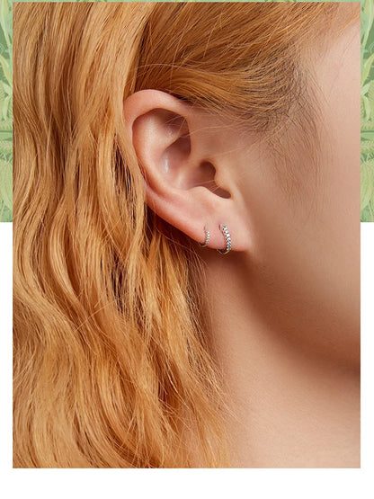 Zircon Huggie Hoop Earrings – 925 Sterling Silver