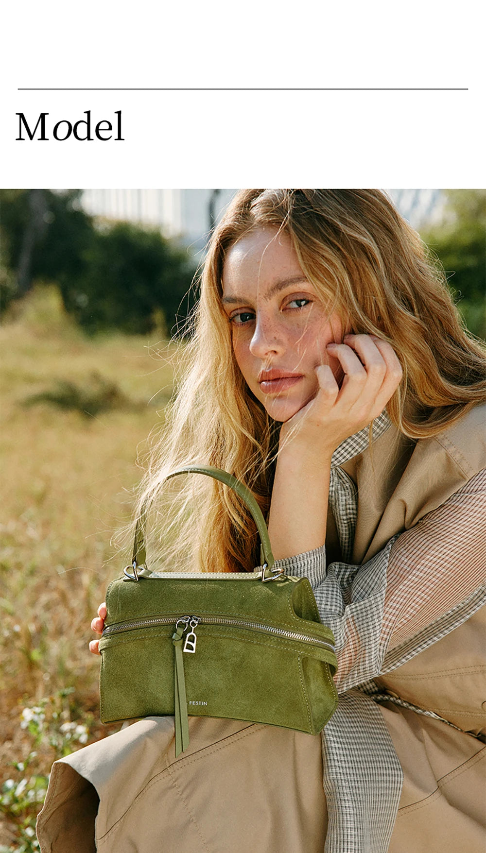 Green Split Leather Shoulder and Crossbody Bag