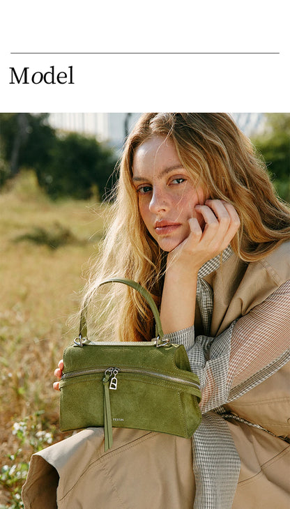 Green Split Leather Shoulder and Crossbody Bag