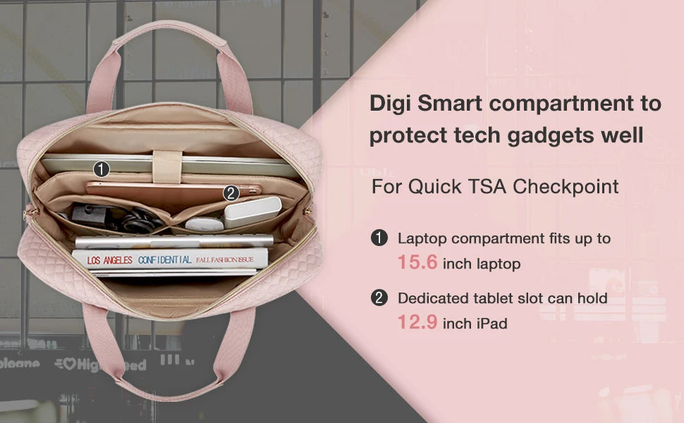 Nylon Structured Laptop Briefcase and Shoulder Bag