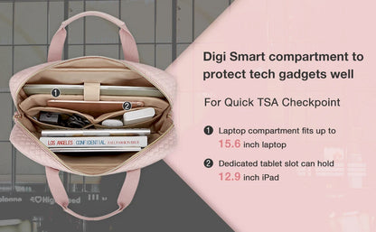 Nylon Structured Laptop Briefcase and Shoulder Bag