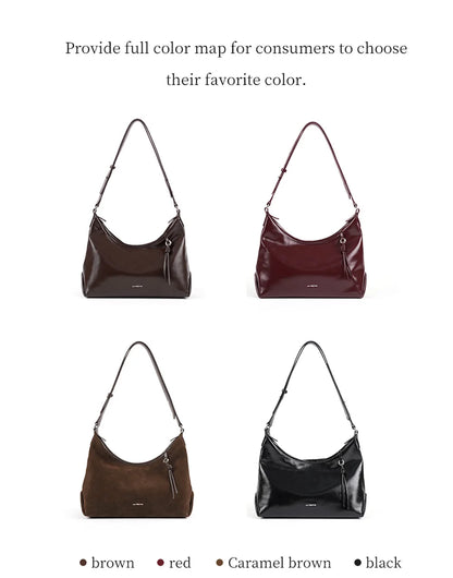 Soft Genuine Leather Shoulder Crossbody Tote