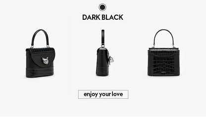 Genuine Leather Bucket Bag – Animal Print Style
