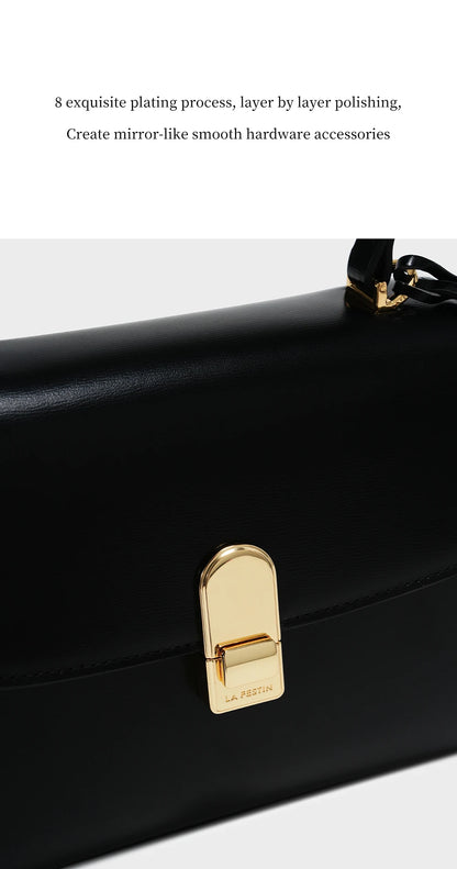 Split Leather Square Tote Bag