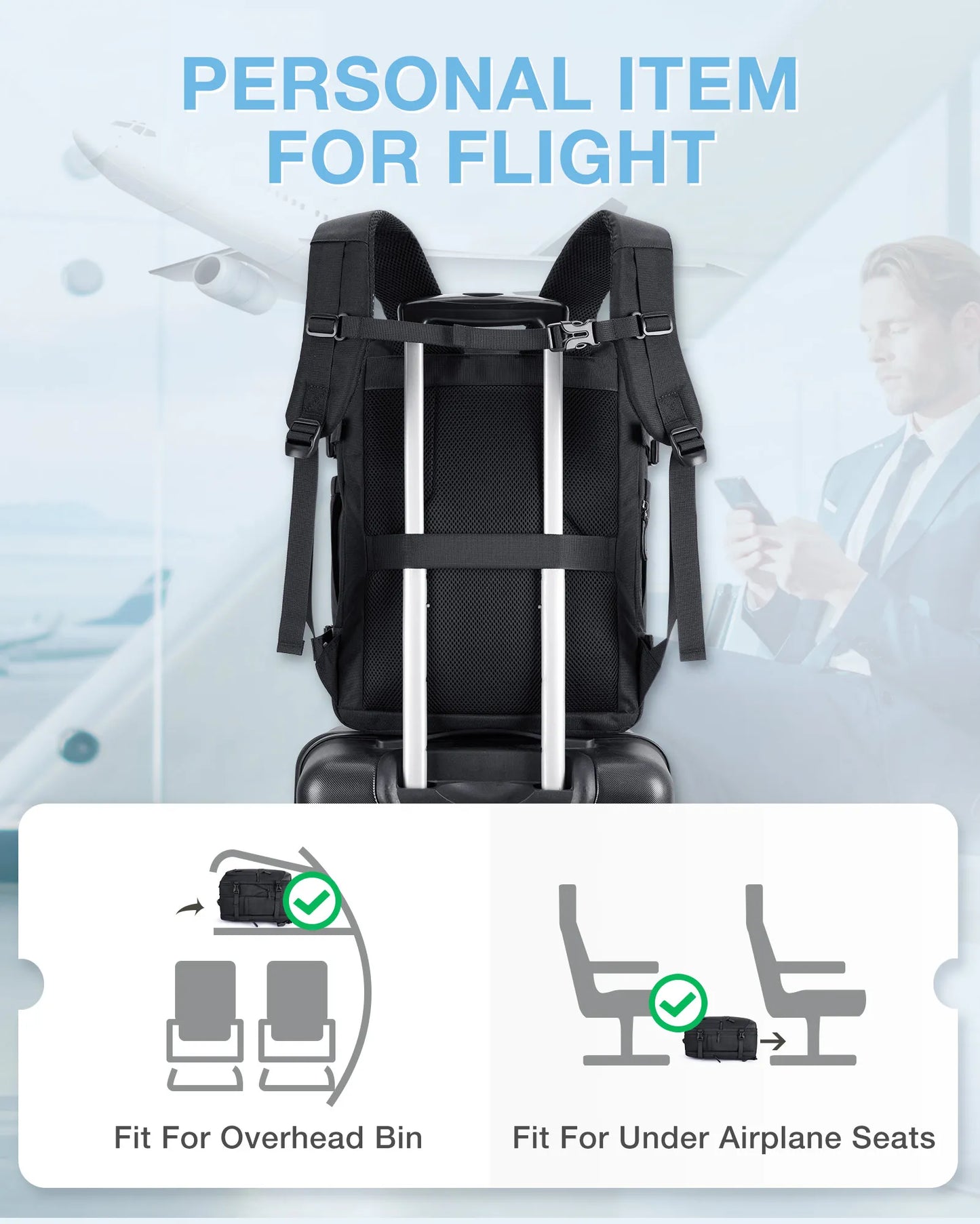 PVC Softback Laptop Backpack with Expandable Capacity