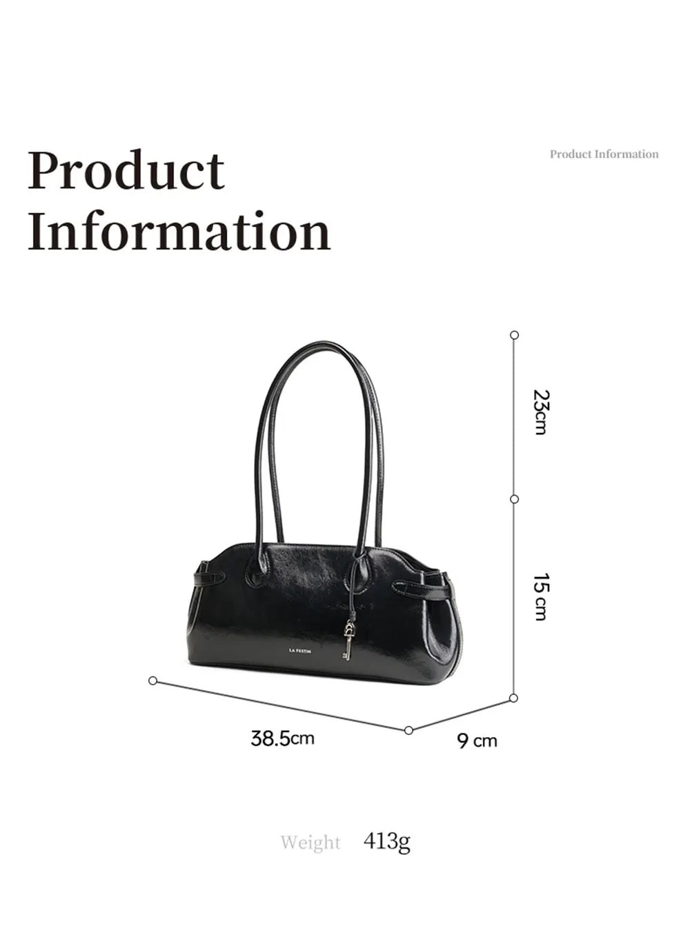 Genuine Leather Baguette Tote Bag