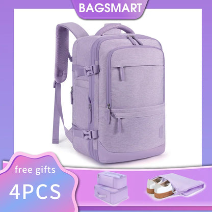 PVC Softback Laptop Backpack with Expandable Capacity
