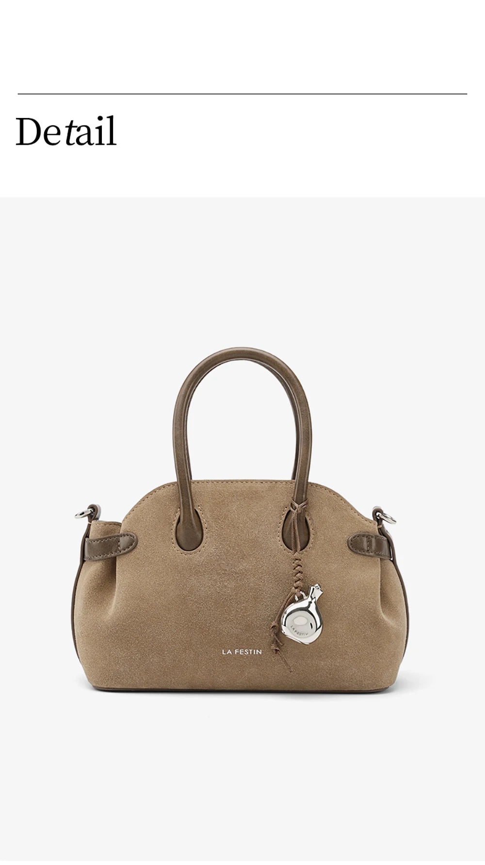 Split Leather Mini Bowling Tote