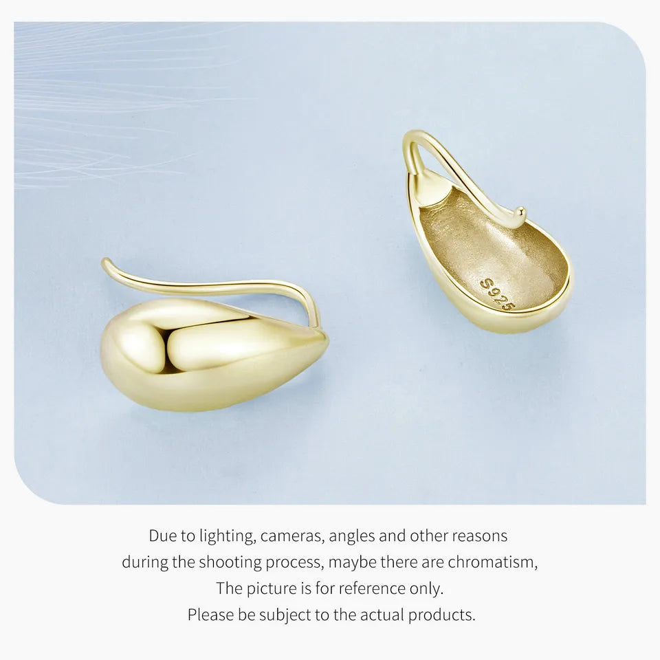 Glossy Waterdrop Stud Earrings – 925 Sterling Silver