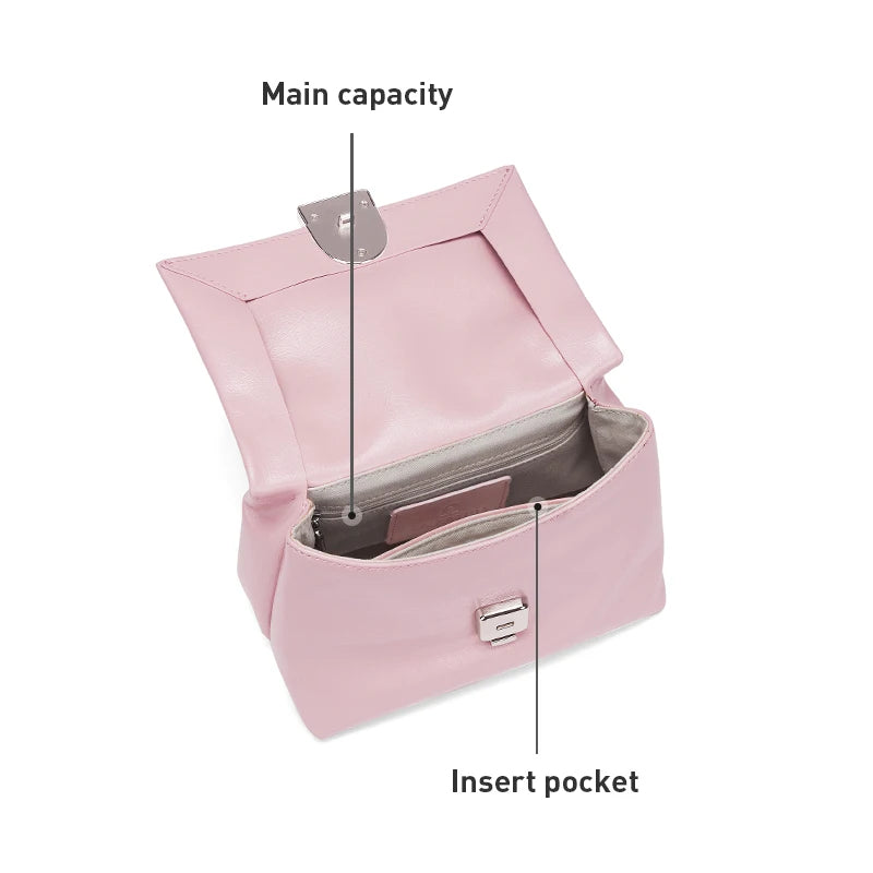 Split Leather Compact Square Tote