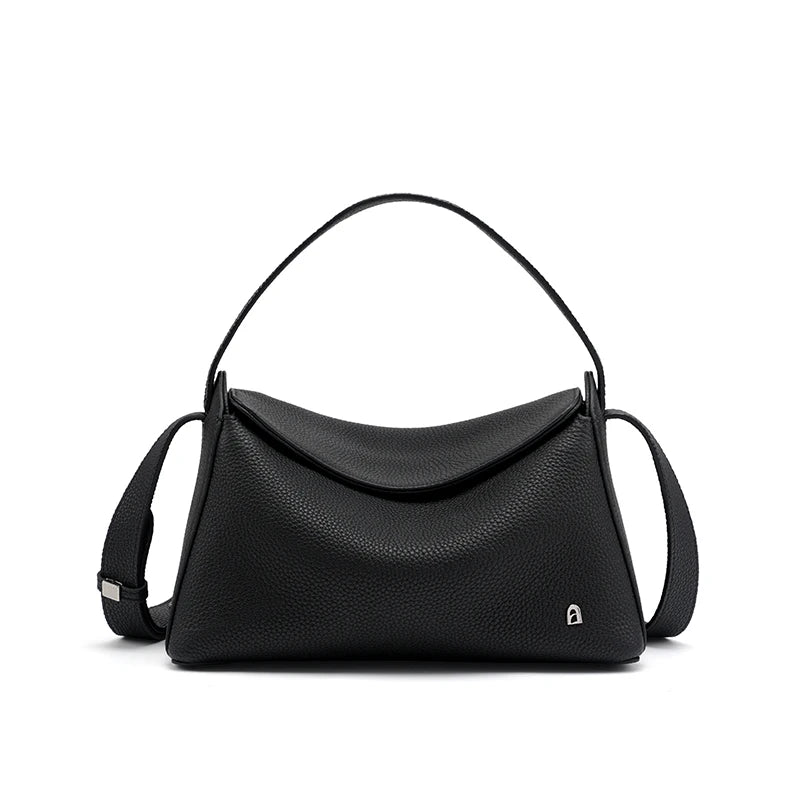 Soft Genuine Leather Mini Tote Crossbody