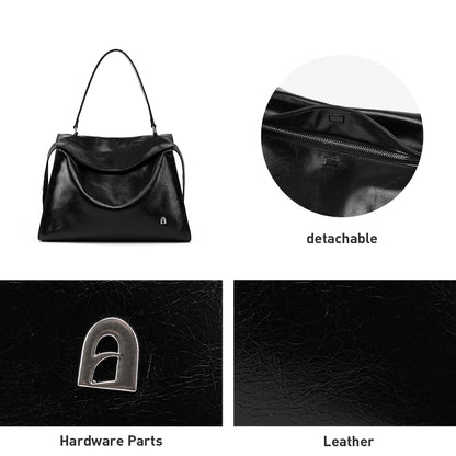 Genuine Leather Structured Tote Bag