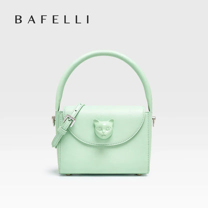 Genuine Leather Doctor-Style Mini Handbag with Flap