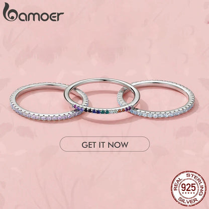 Sterling Silver Stackable Zircon Ring – Micro Pave Wedding Band