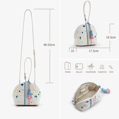 Genuine Leather Clutch – Floral Patchwork with Zipper