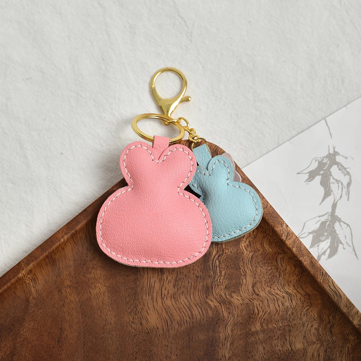 Handcrafted Goatskin Leather Bunny Bag Charm