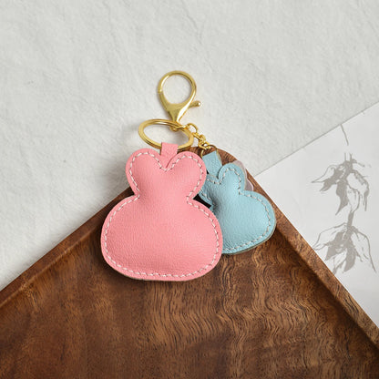 Handcrafted Goatskin Leather Bunny Bag Charm