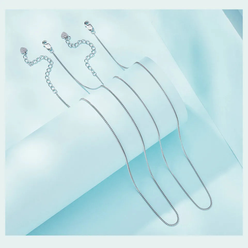 Sterling Silver Adjustable Chain Necklace – Lobster Clasp