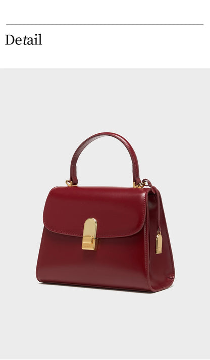 Split Leather Square Tote Bag