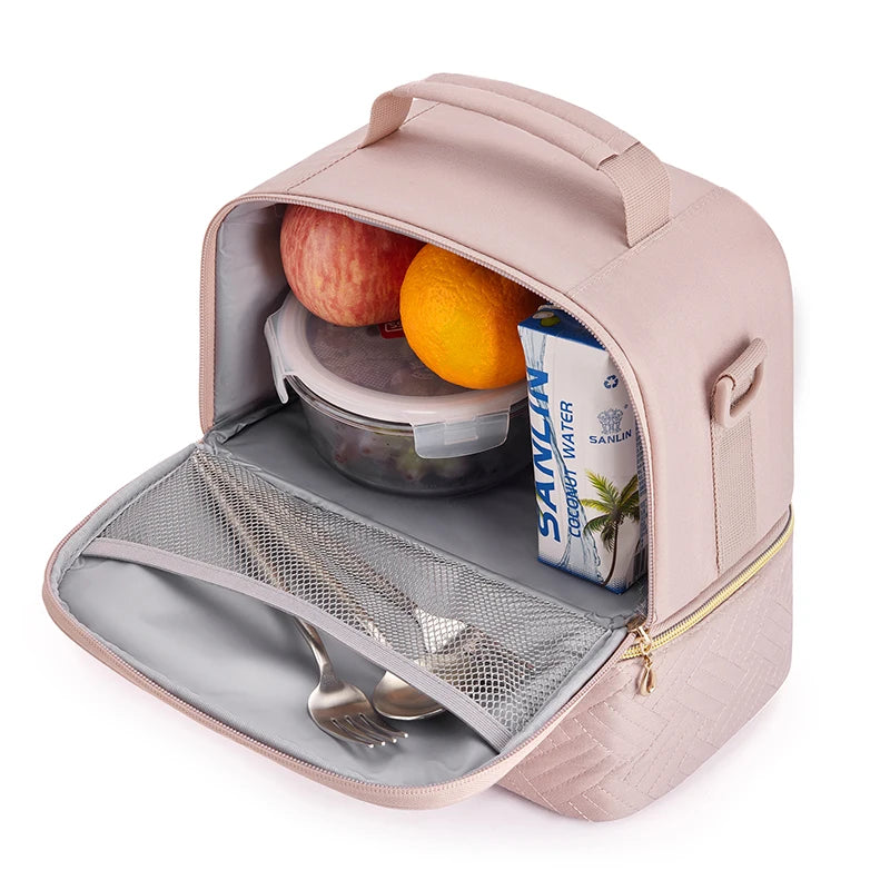 Thermal Double Deck Insulated Lunch Cooler Bag
